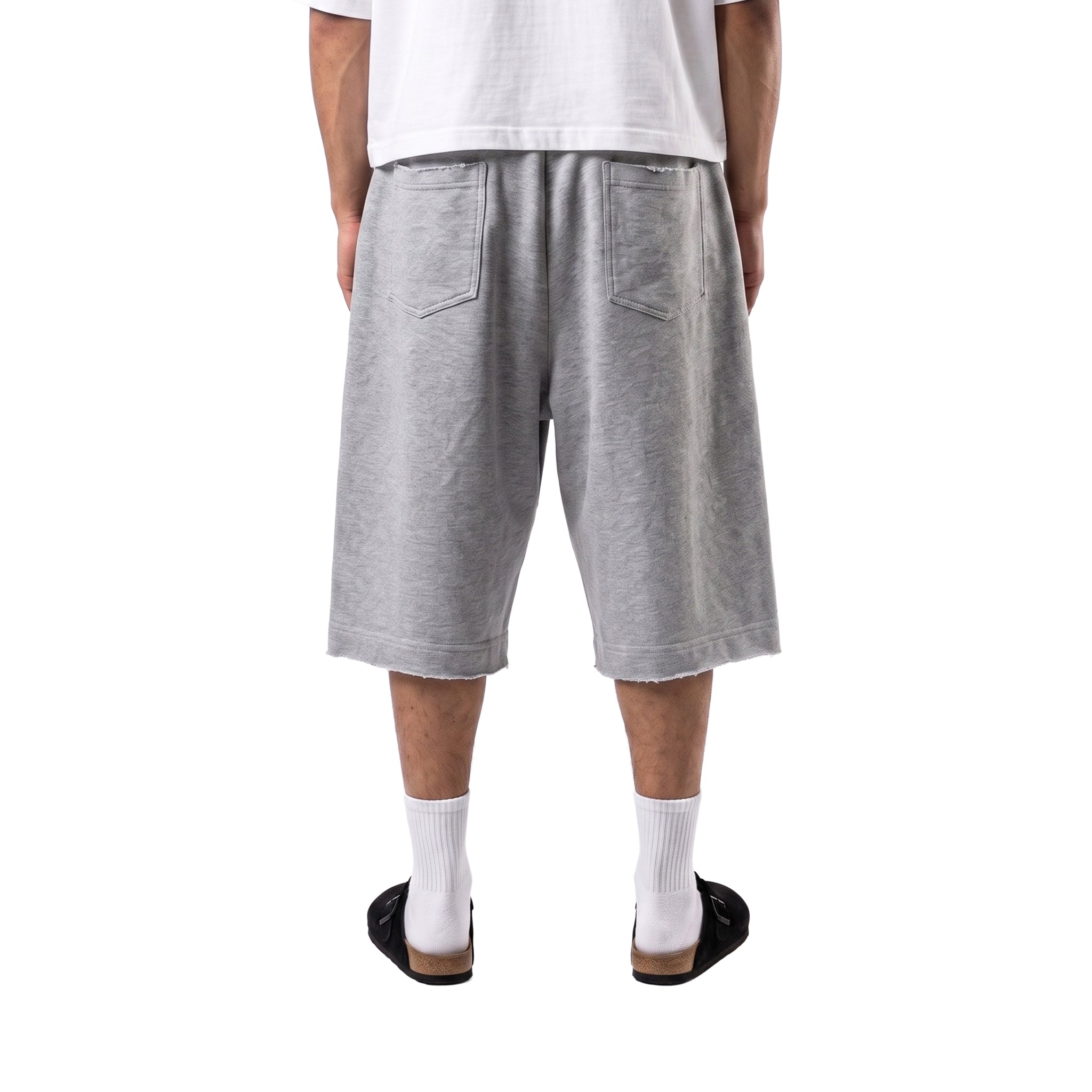 MELANGE GREY SWEATSHORT