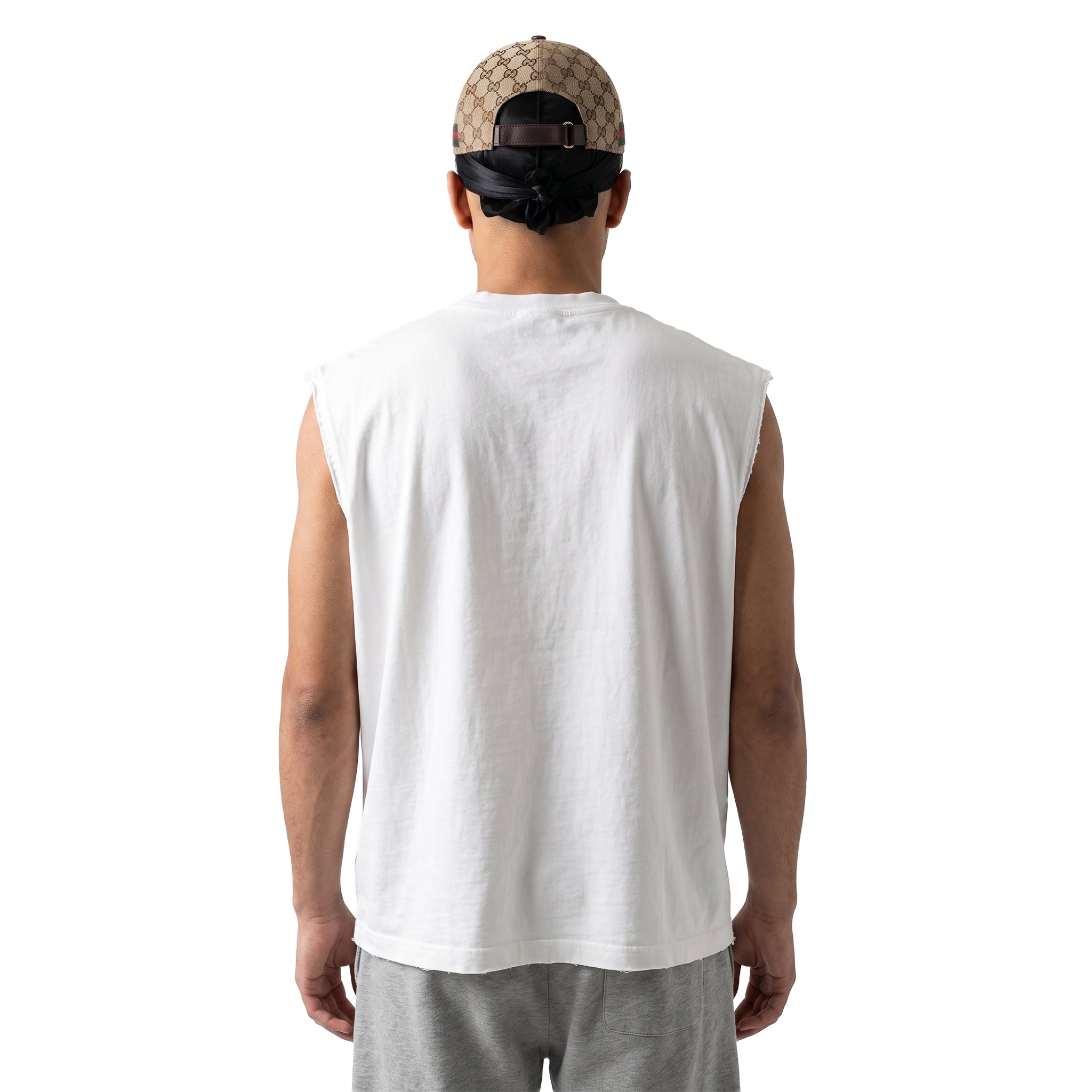 NEWSPAPER SLEEVELESS SHIRT