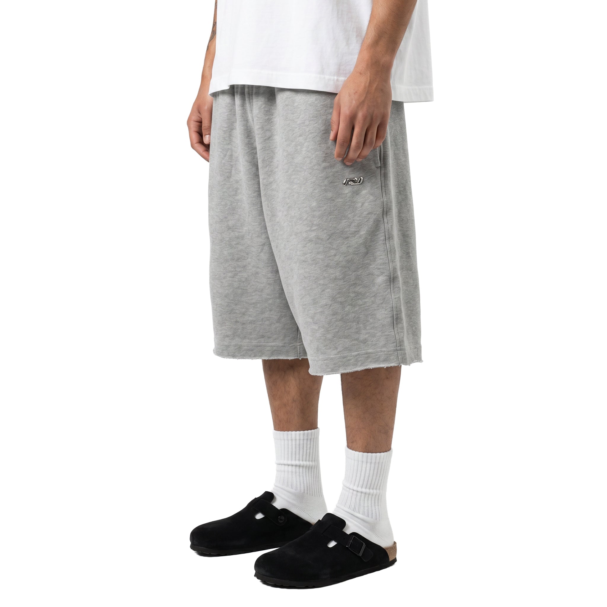 MELANGE GREY SWEATSHORT