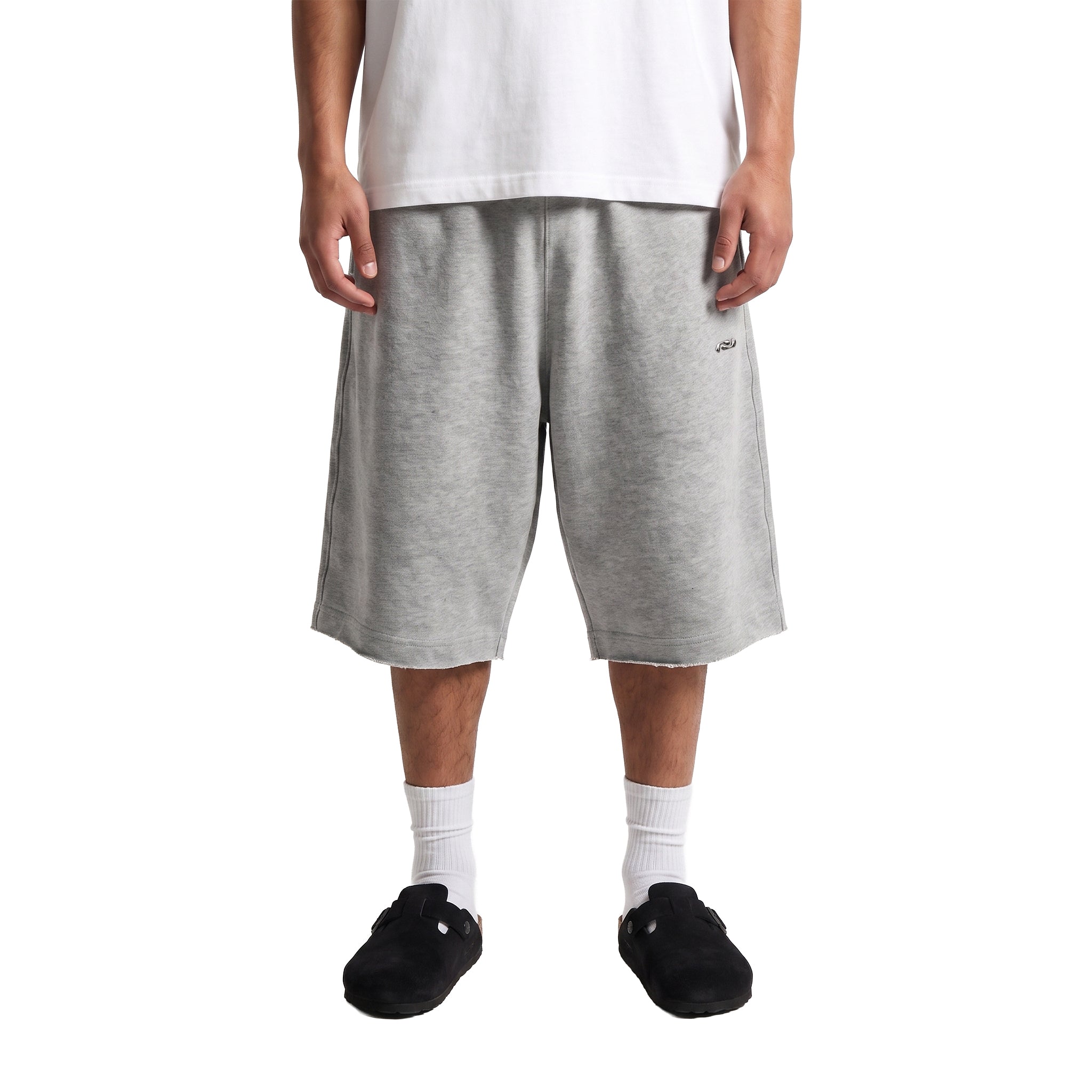 MELANGE GREY SWEATSHORT